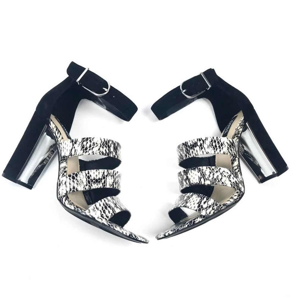 COPY - Jones New York Jesse Snakeskin Suede Block Heels NWT Ankle Strap Sandal … - Picture 3 of 6